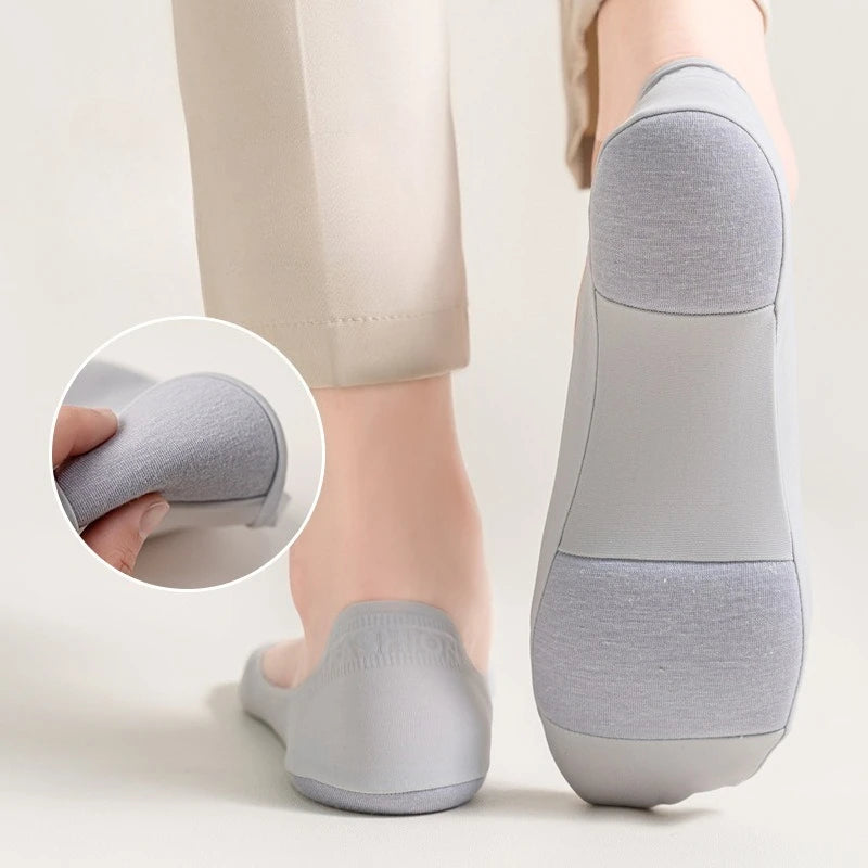 1/2/4 Pairs Women Boat Sock Plantar Fasciitis Shoes Insoles Socks Feet Shock Absorbing Shoe Sole Invisible Non Slip Shoe Pads