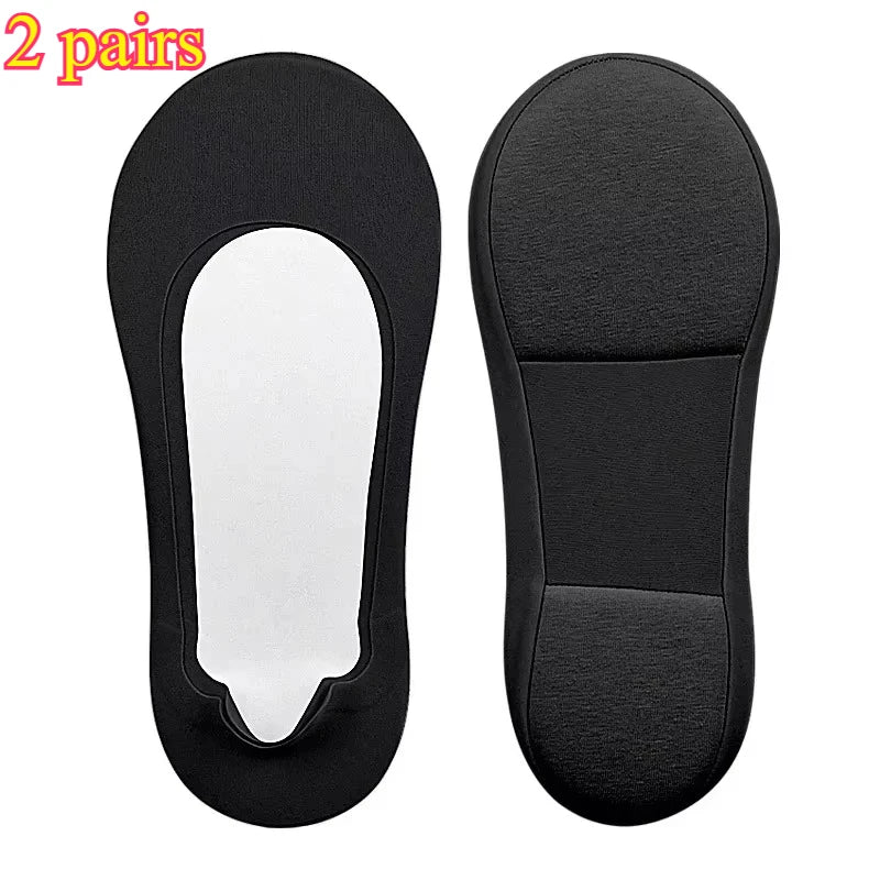 1/2/4 Pairs Women Boat Sock Plantar Fasciitis Shoes Insoles Socks Feet Shock Absorbing Shoe Sole Invisible Non Slip Shoe Pads
